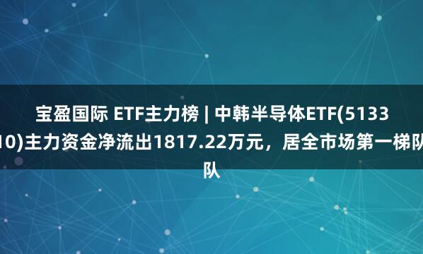 宝盈国际 ETF主力榜 | 中韩半导体ETF(513310)主力资金净流出1817.22万元，居全市场第一梯队